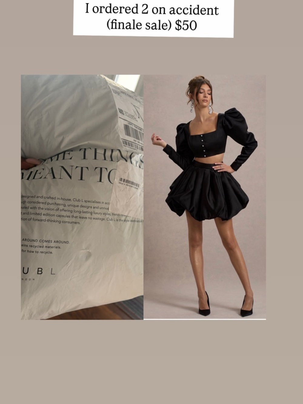 Club L London Black Circle Skirt - Puff Silhouette